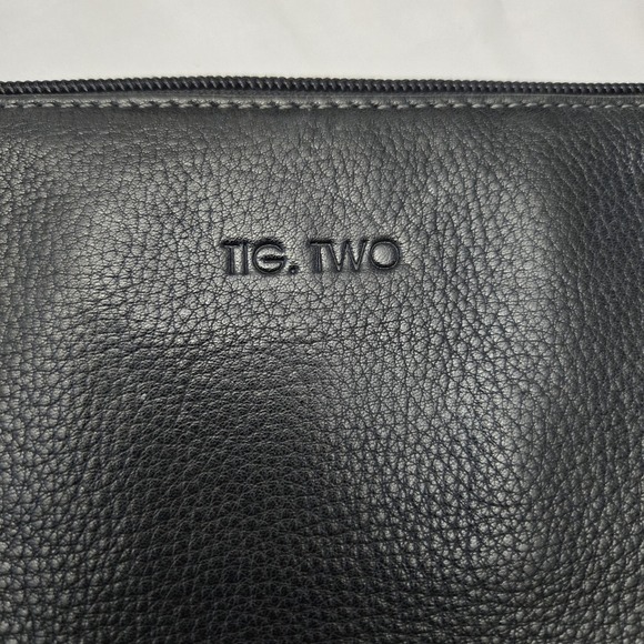 Tignanello Tig. Two Black Pebble Leather Double Strap Shoulder Purse Capsule - Picture 2 of 10